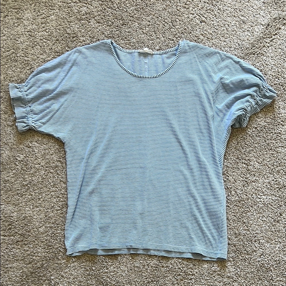Jane and Delancey Blue Striped Women's Top